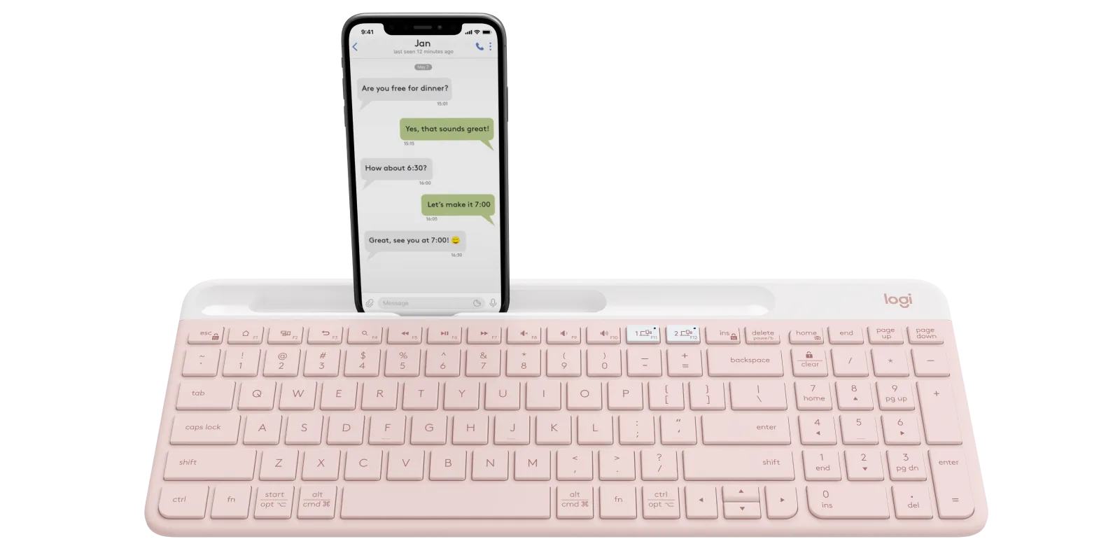 Logitech K 580 Slim Multi Device Keyboard - Rose