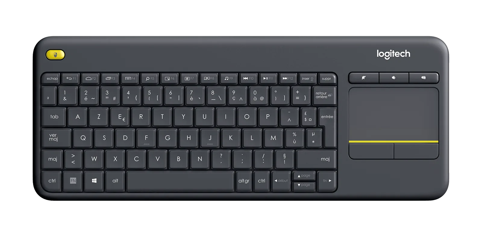 Logitech K 400 Plus Wireless Touch Keyboard - Black
