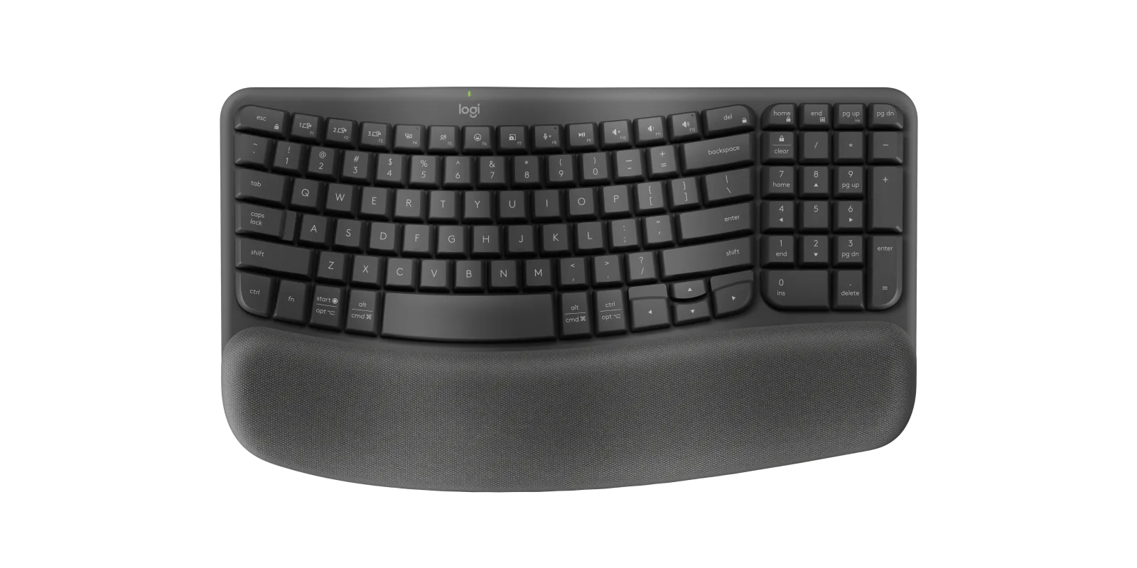 Logitech Wave Keys Ergonomical Keyboard - Graphite