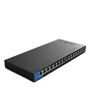 LINKSYS SWITCH, POE, GIGABIT, UNMANAGED, 16-PORT