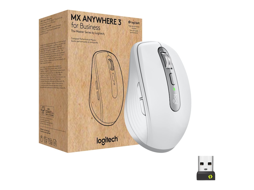 LOGITECH MX Anywhere 3 for Business Compact Performance Mouse - Pale Grey