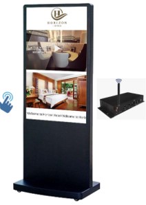 DigiSIGN Floorstand Interactive 43S Black with Android Box & Digisign Play (Touchscreen)